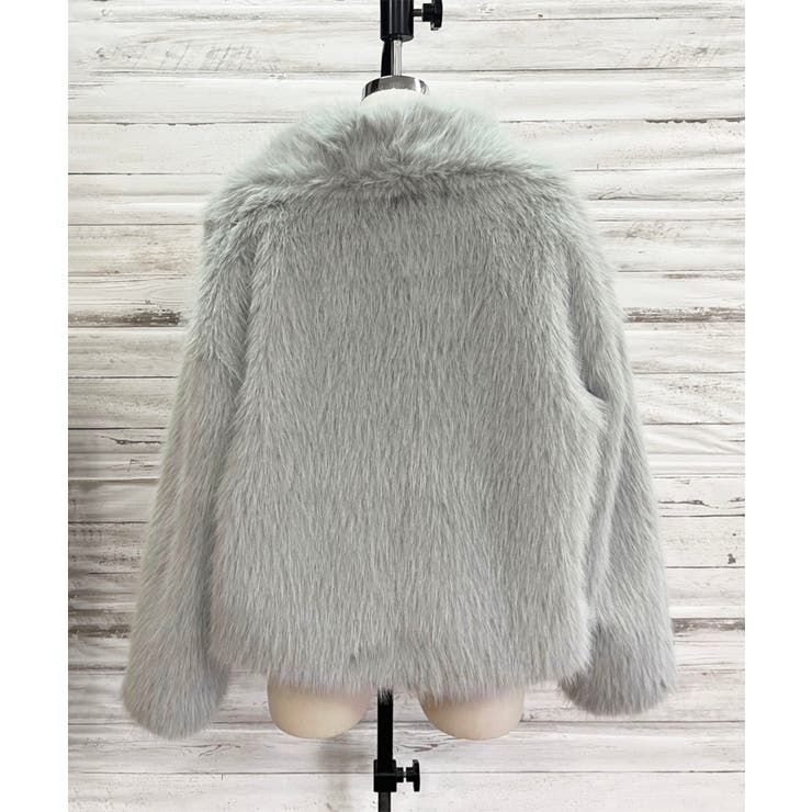 ビッグカラーフェイクファーショートコート | Jewelobe | 詳細画像24 