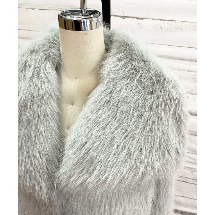 ビッグカラーフェイクファーショートコート | Jewelobe | 詳細画像25 