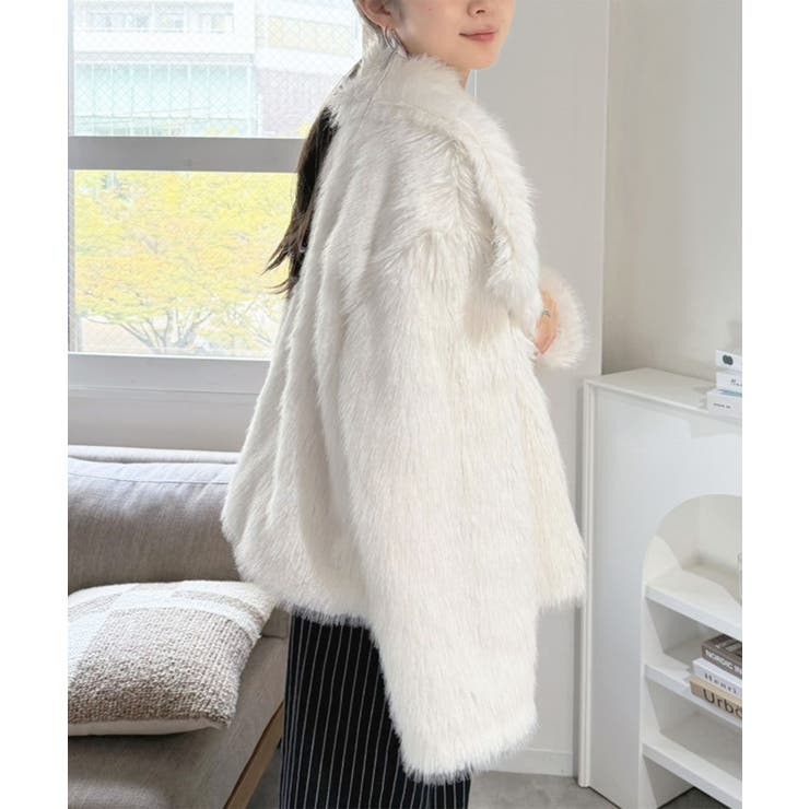 ビッグカラーフェイクファーショートコート | Jewelobe | 詳細画像5 