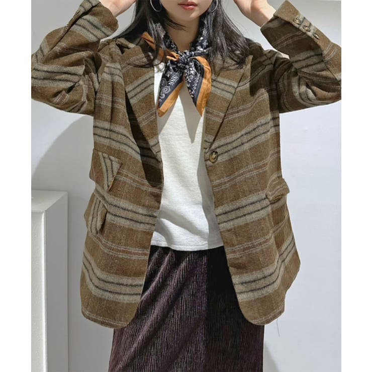 メルトンチェックインナーキルティングジャケット | Jewelobe | 詳細画像2 