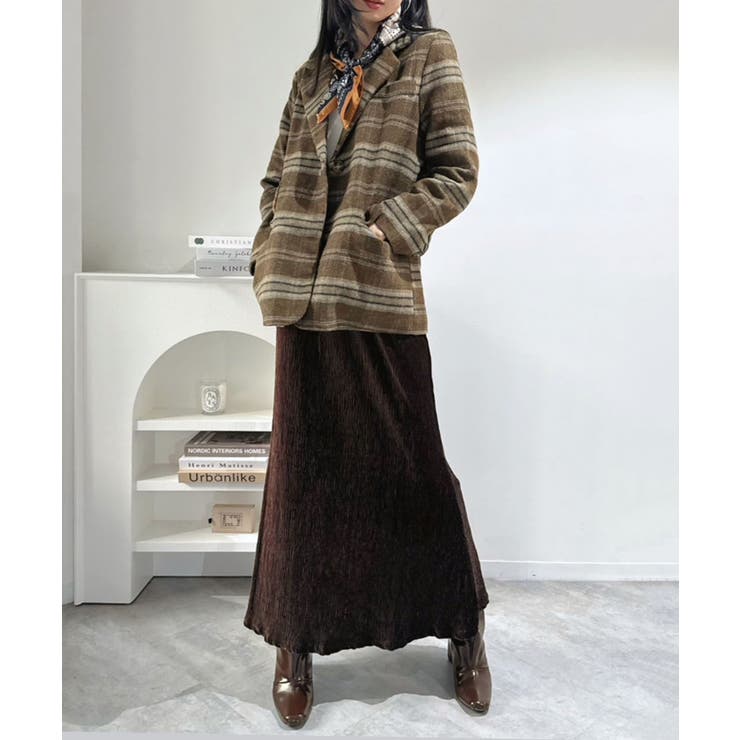 メルトンチェックインナーキルティングジャケット | Jewelobe | 詳細画像6 