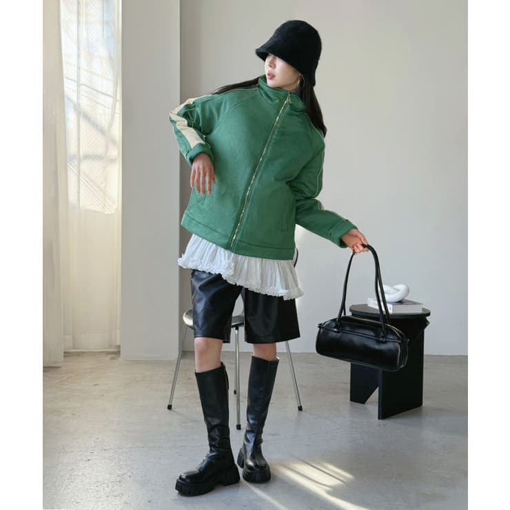 スエードタッチスリーブラインスポーティーブルゾン | Jewelobe | 詳細画像10 