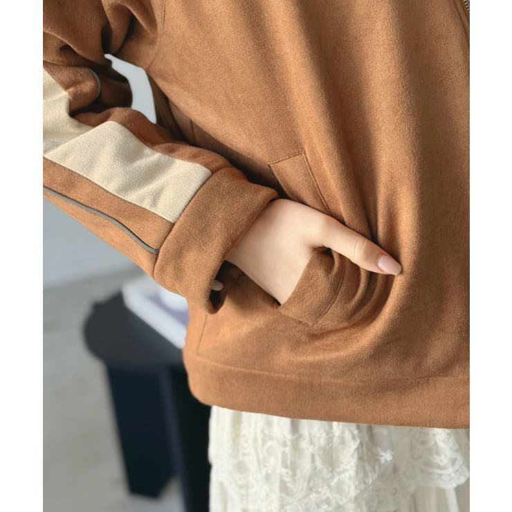 スエードタッチスリーブラインスポーティーブルゾン | Jewelobe | 詳細画像17 