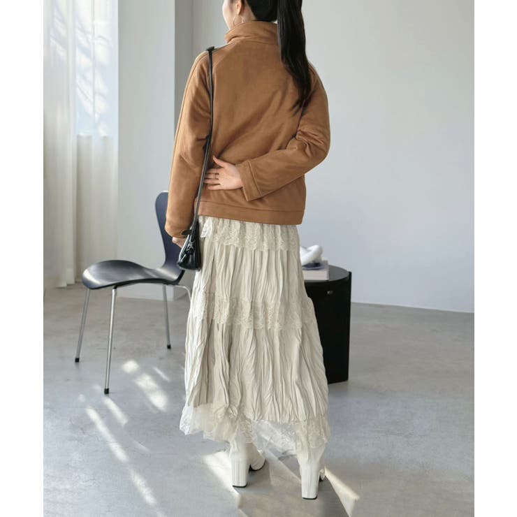 スエードタッチスリーブラインスポーティーブルゾン | Jewelobe | 詳細画像19 