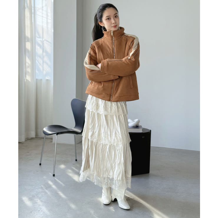 スエードタッチスリーブラインスポーティーブルゾン | Jewelobe | 詳細画像21 