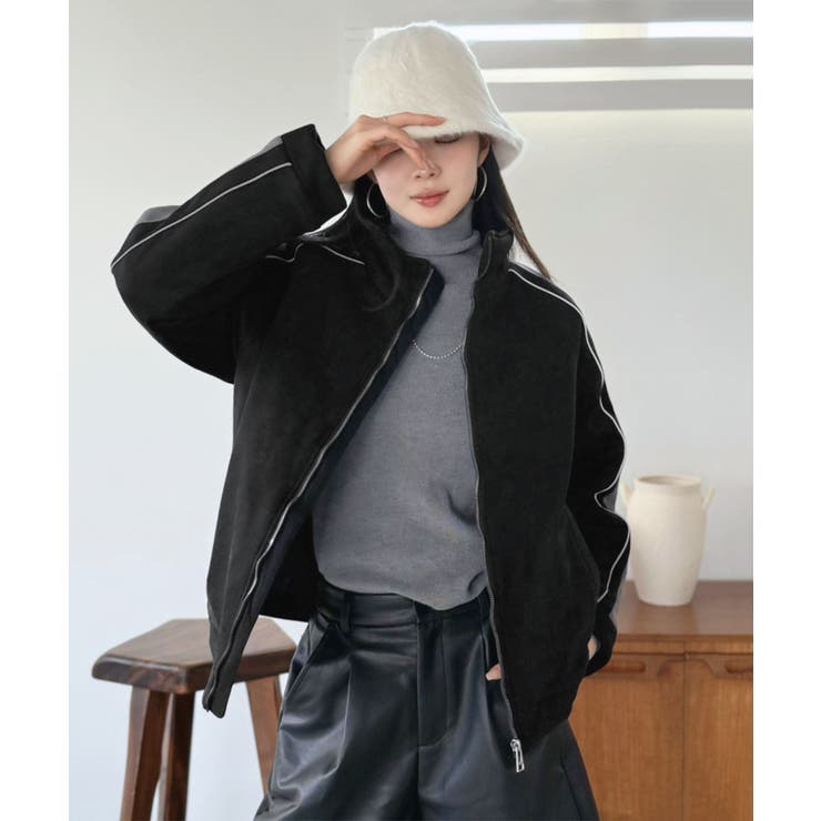 スエードタッチスリーブラインスポーティーブルゾン | Jewelobe | 詳細画像26 