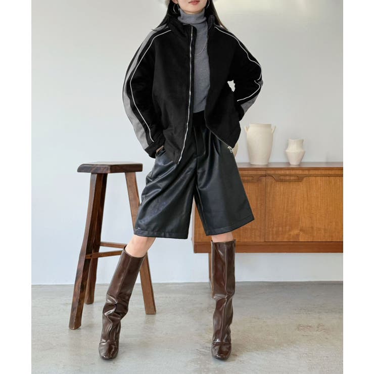 スエードタッチスリーブラインスポーティーブルゾン | Jewelobe | 詳細画像32 