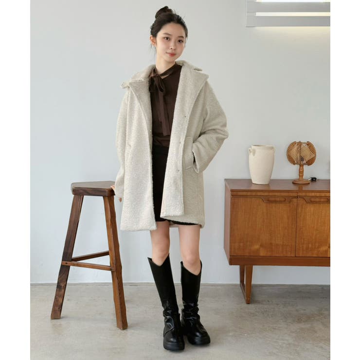 マルチウェイカーリーシャギーミディコート | Jewelobe | 詳細画像10 