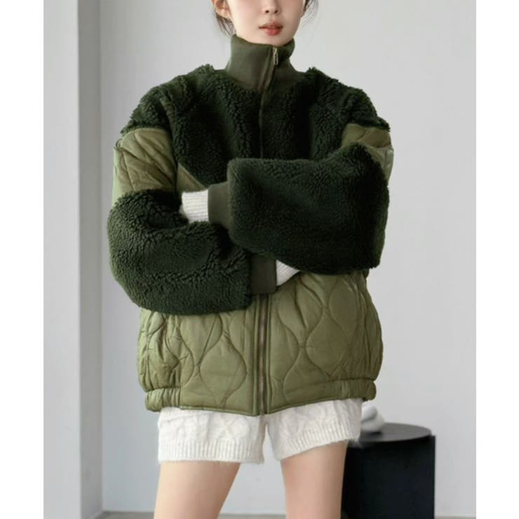 ボア×キルティングビッグシルエットブルゾン[品番：JLBW0001715