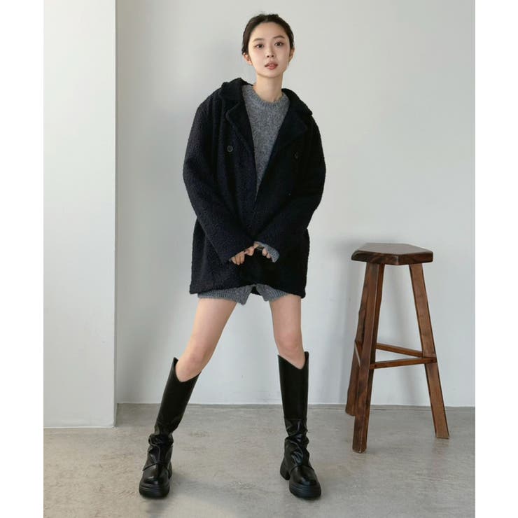 カーリーボアミディコート | Jewelobe | 詳細画像33 