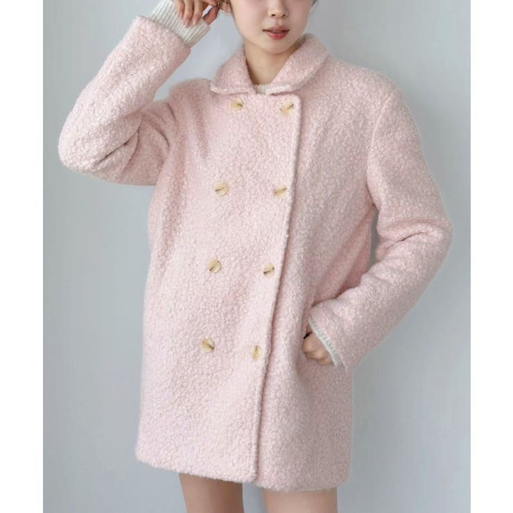 ピンク | カーリーボアミディコート | Jewelobe