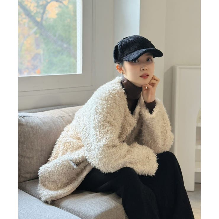 ノーカラールーズカーリーフェイクファーコート | Jewelobe | 詳細画像11 