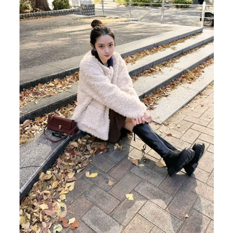 ノーカラールーズカーリーフェイクファーコート | Jewelobe | 詳細画像13 