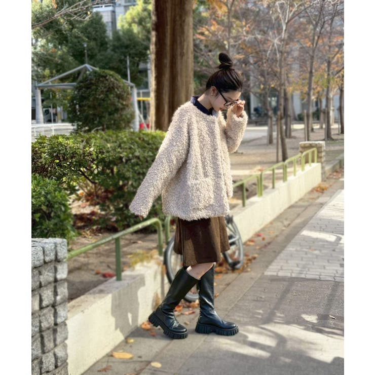 ノーカラールーズカーリーフェイクファーコート | Jewelobe | 詳細画像14 