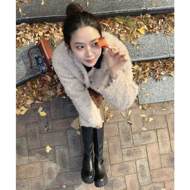 ノーカラールーズカーリーフェイクファーコート | Jewelobe | 詳細画像15 