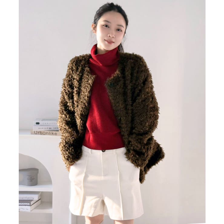 ノーカラールーズカーリーフェイクファーコート | Jewelobe | 詳細画像17 