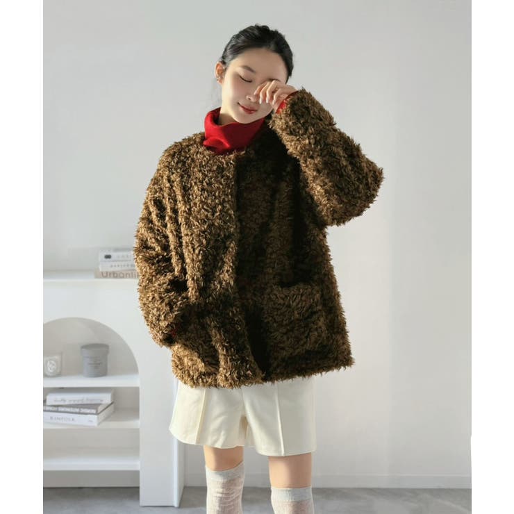 ノーカラールーズカーリーフェイクファーコート | Jewelobe | 詳細画像19 