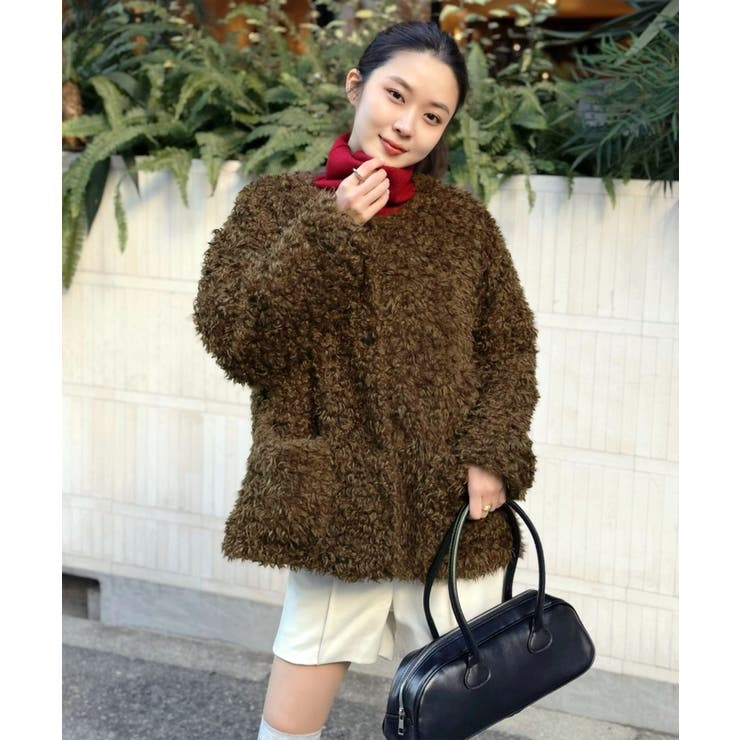 ノーカラールーズカーリーフェイクファーコート | Jewelobe | 詳細画像21 