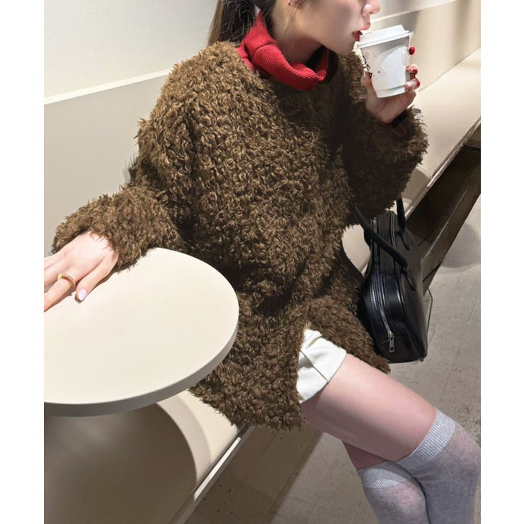 ノーカラールーズカーリーフェイクファーコート | Jewelobe | 詳細画像25 