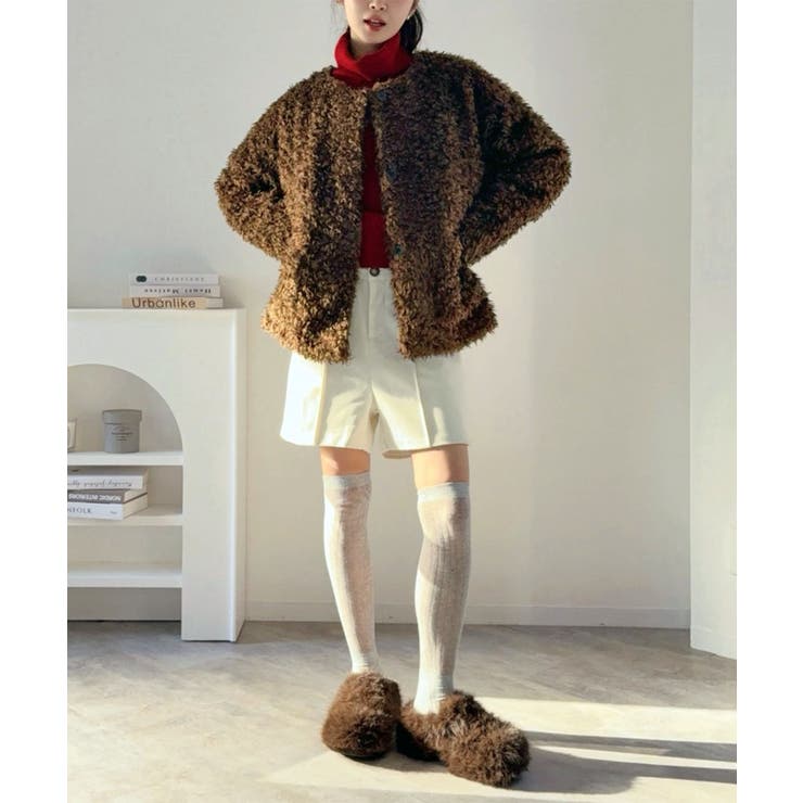 ノーカラールーズカーリーフェイクファーコート | Jewelobe | 詳細画像26 