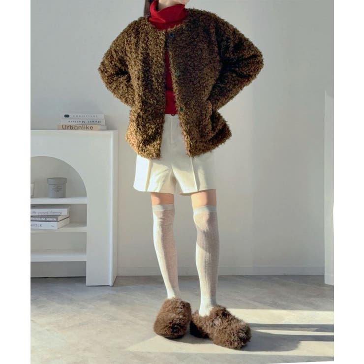 ノーカラールーズカーリーフェイクファーコート | Jewelobe | 詳細画像27 