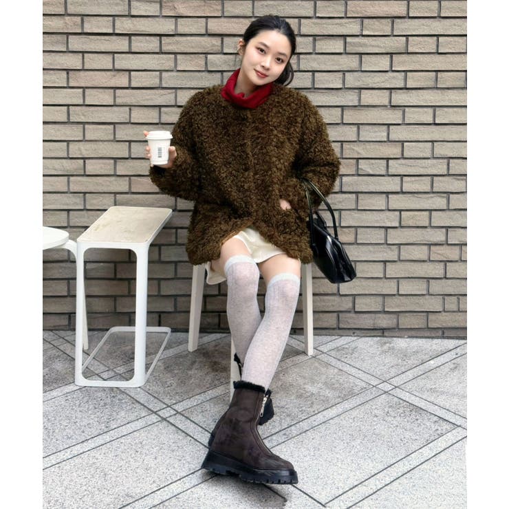 ノーカラールーズカーリーフェイクファーコート | Jewelobe | 詳細画像30 