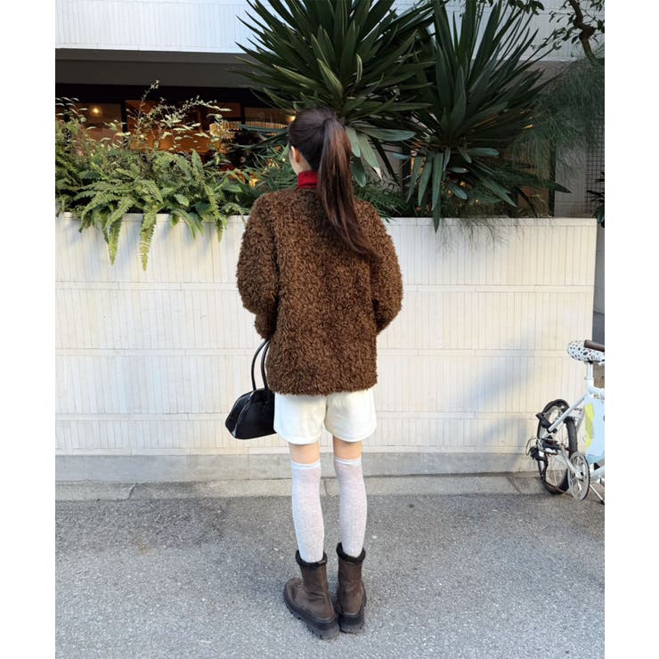 ノーカラールーズカーリーフェイクファーコート | Jewelobe | 詳細画像33 