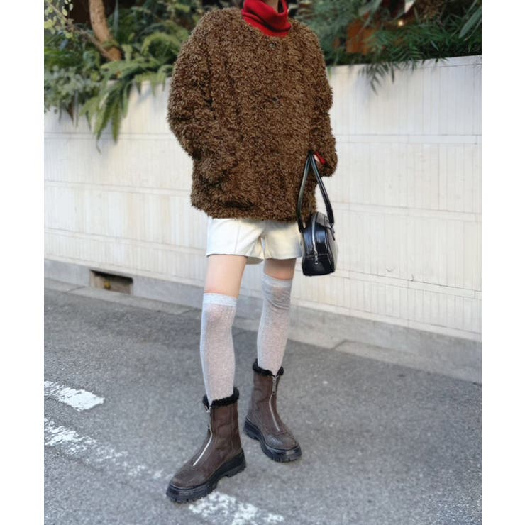 ノーカラールーズカーリーフェイクファーコート | Jewelobe | 詳細画像34 