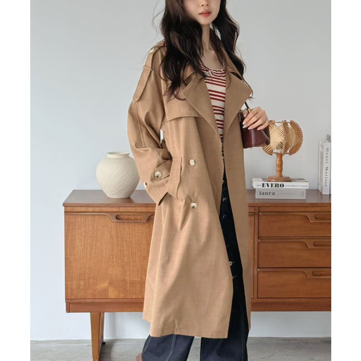 ダブルブレストルーズトレンチコート | Jewelobe | 詳細画像28 