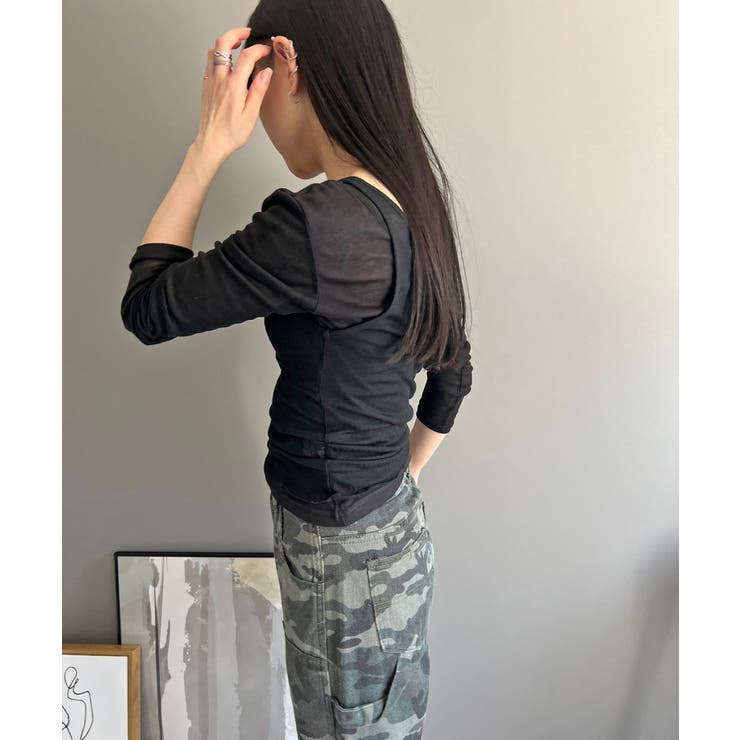 セミシアータンクトップ＆ロングスリーブトップスセットアップ | Jewelobe | 詳細画像22 