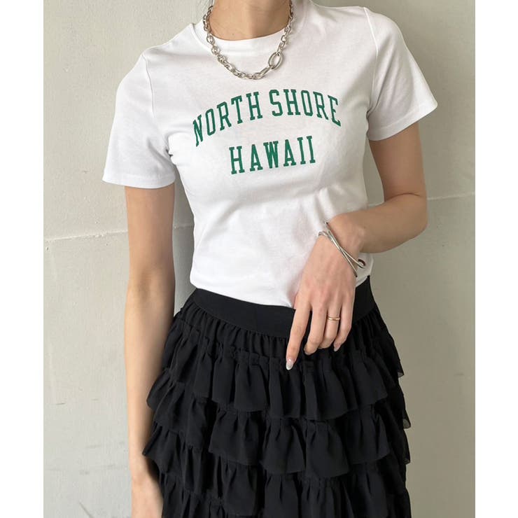 シンプルレタリングタイトチビTシャツ | Jewelobe | 詳細画像1 