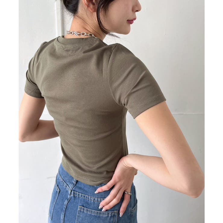 シンプルレタリングタイトチビTシャツ | Jewelobe | 詳細画像12 
