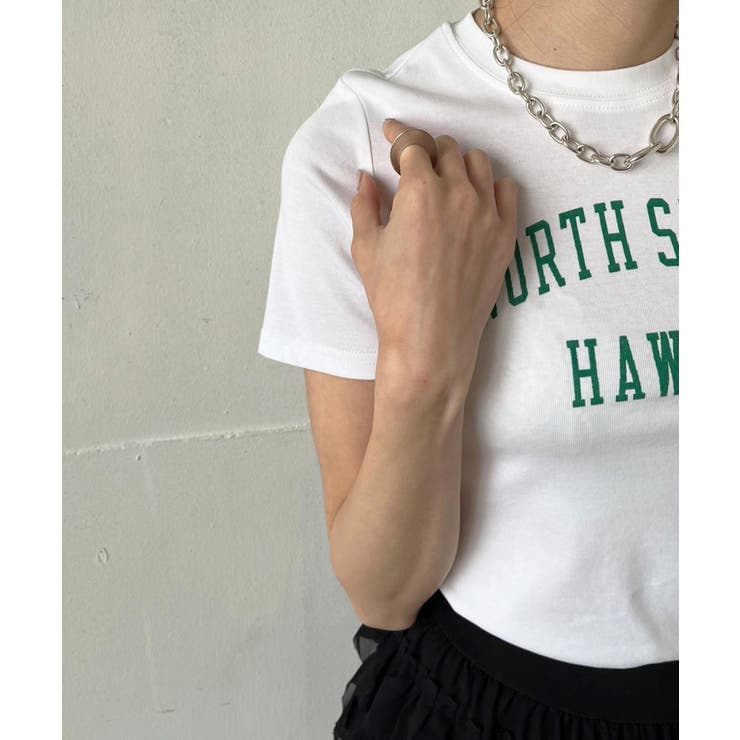シンプルレタリングタイトチビTシャツ | Jewelobe | 詳細画像4 