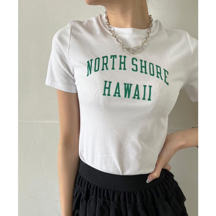 ホワイト | シンプルレタリングタイトチビTシャツ | Jewelobe