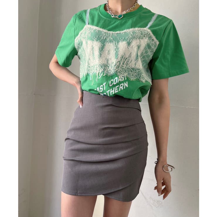 レースビスチェドッキングロゴTシャツ | Jewelobe | 詳細画像12 