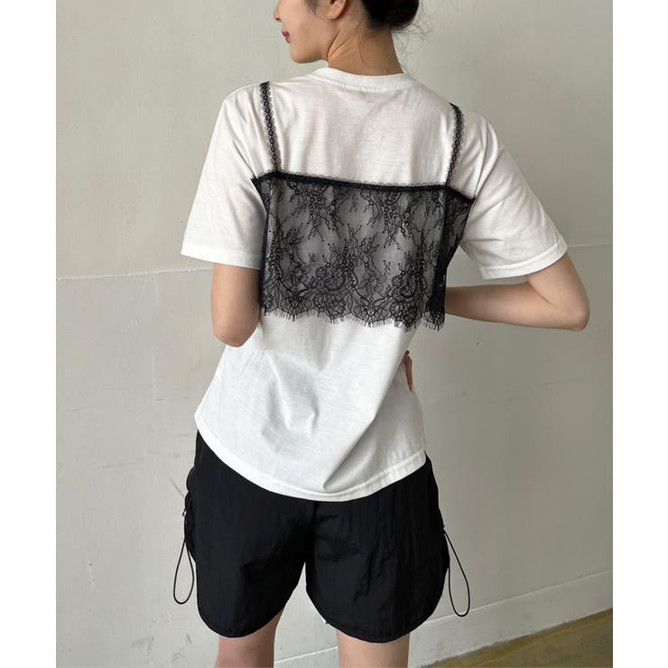 レースビスチェドッキングロゴTシャツ | Jewelobe | 詳細画像2 