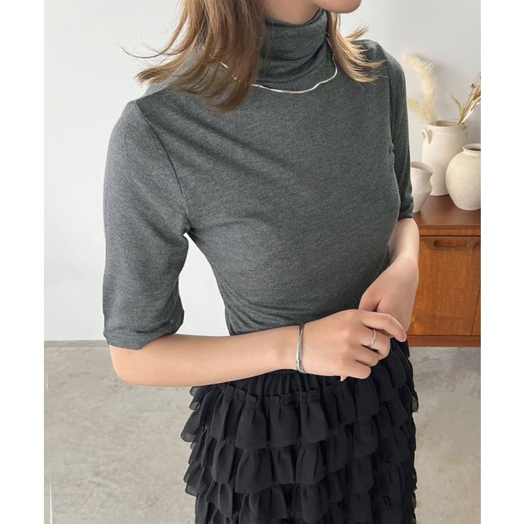 タートルネックハーフスリーブトップス | Jewelobe | 詳細画像12 