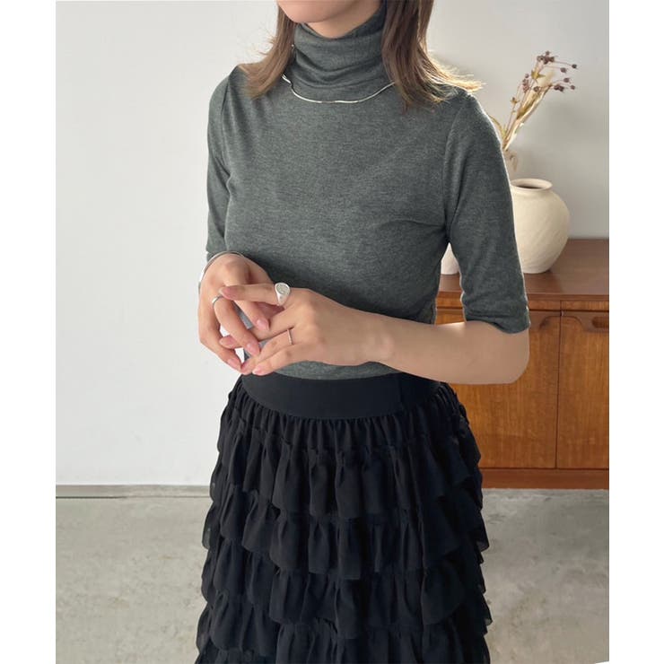 タートルネックハーフスリーブトップス | Jewelobe | 詳細画像14 