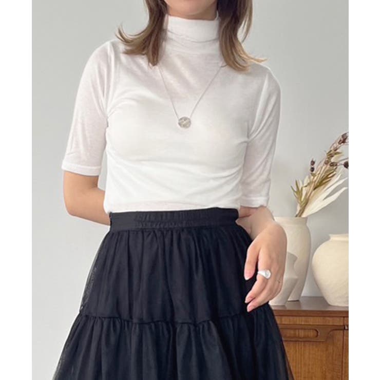 タートルネックハーフスリーブトップス | Jewelobe | 詳細画像2 