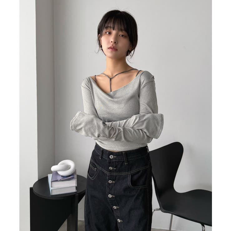 ルーズネックフードタイトカットソー | Jewelobe | 詳細画像15 