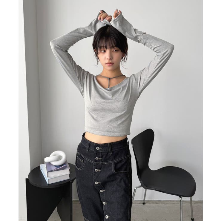 ルーズネックフードタイトカットソー | Jewelobe | 詳細画像16 