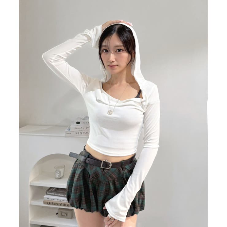 ルーズネックフードタイトカットソー | Jewelobe | 詳細画像3 