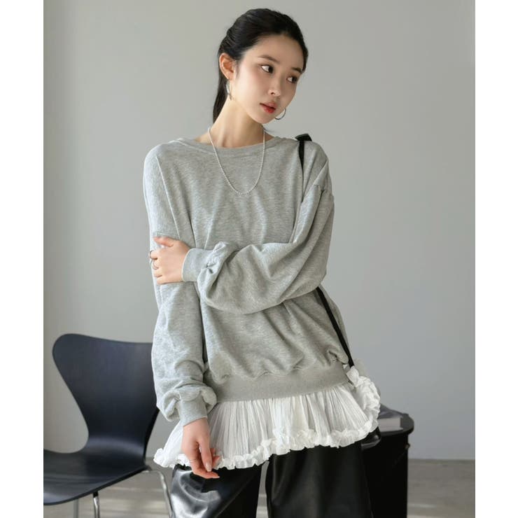 バックディープVネックボリュームウラゲプルオーバー | Jewelobe | 詳細画像1 