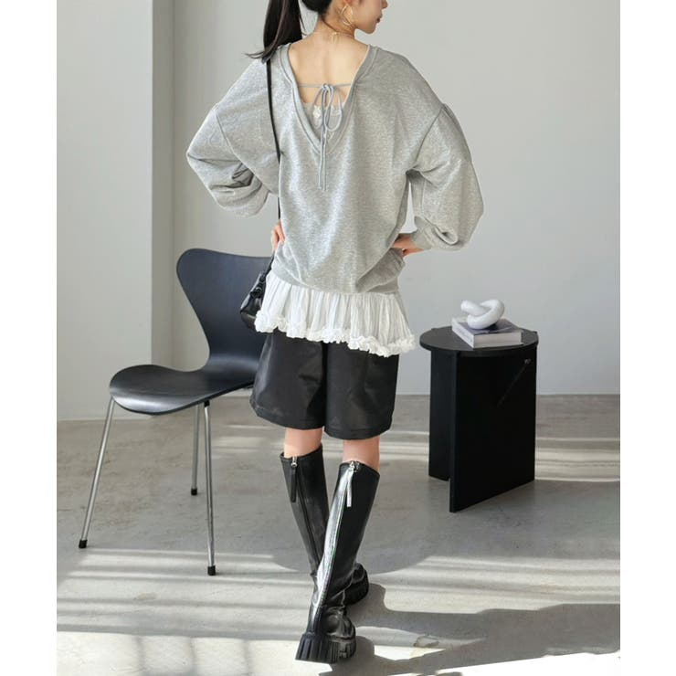 バックディープVネックボリュームウラゲプルオーバー | Jewelobe | 詳細画像13 