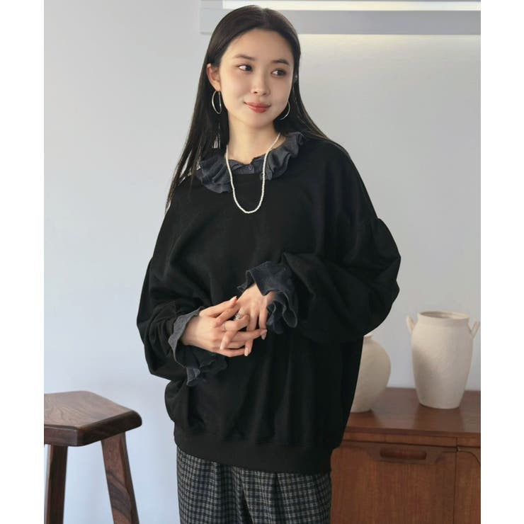 バックディープVネックボリュームウラゲプルオーバー | Jewelobe | 詳細画像15 