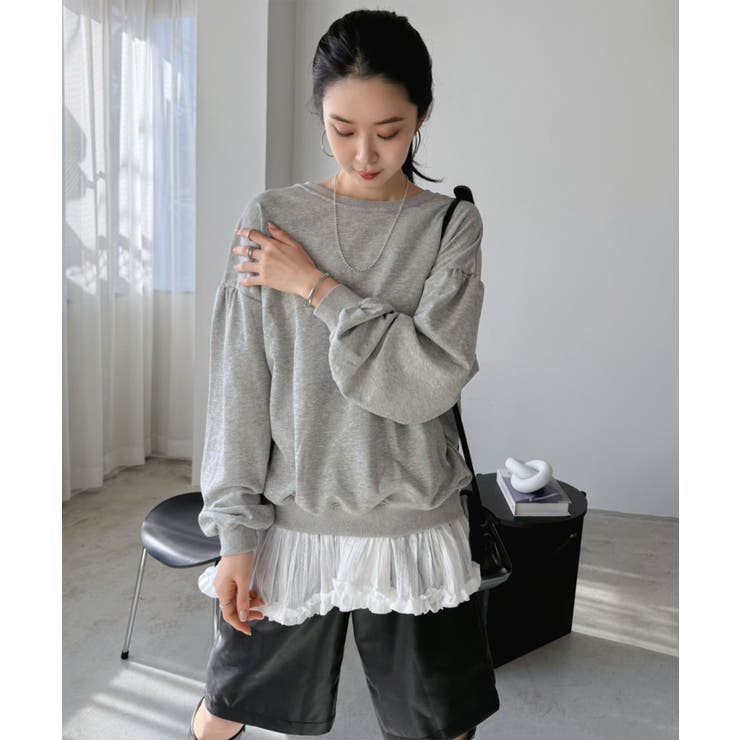 バックディープVネックボリュームウラゲプルオーバー | Jewelobe | 詳細画像2 