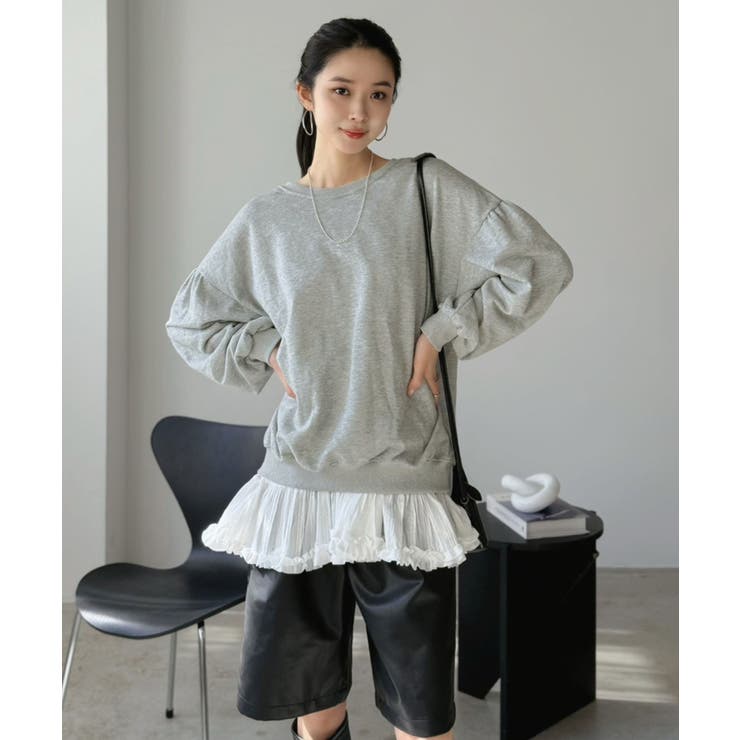 バックディープVネックボリュームウラゲプルオーバー | Jewelobe | 詳細画像3 