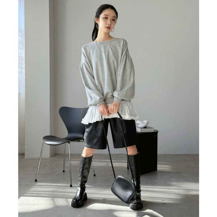 バックディープVネックボリュームウラゲプルオーバー | Jewelobe | 詳細画像8 