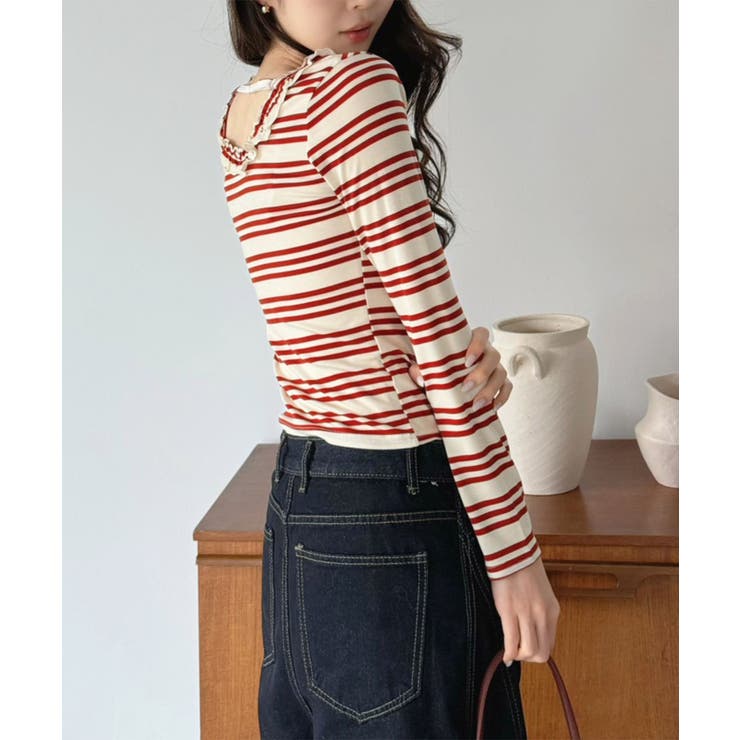 バックストラップボーダータイトカットソー | Jewelobe | 詳細画像2 