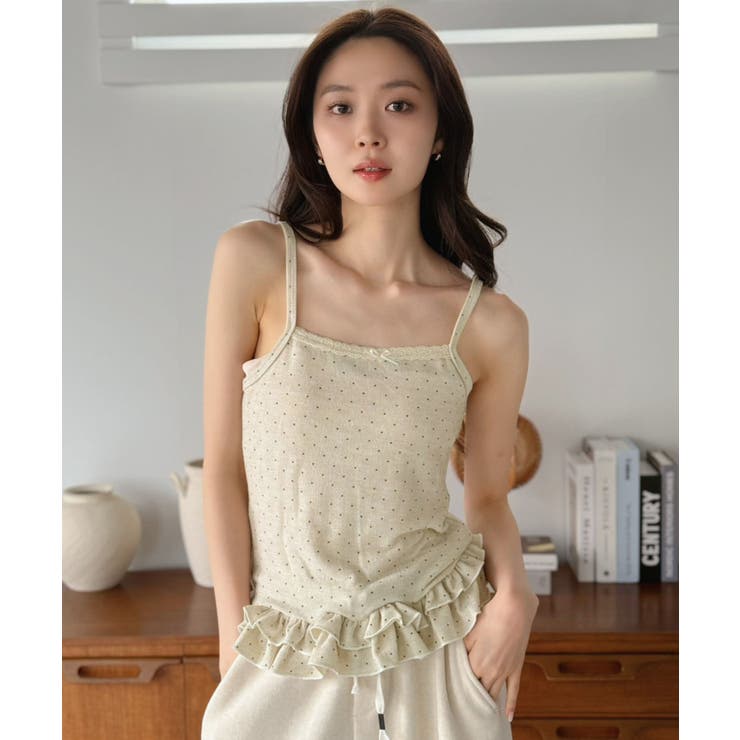 ショートカーディガン×ドットフリルキャミソールアンサンブル | Jewelobe | 詳細画像10 